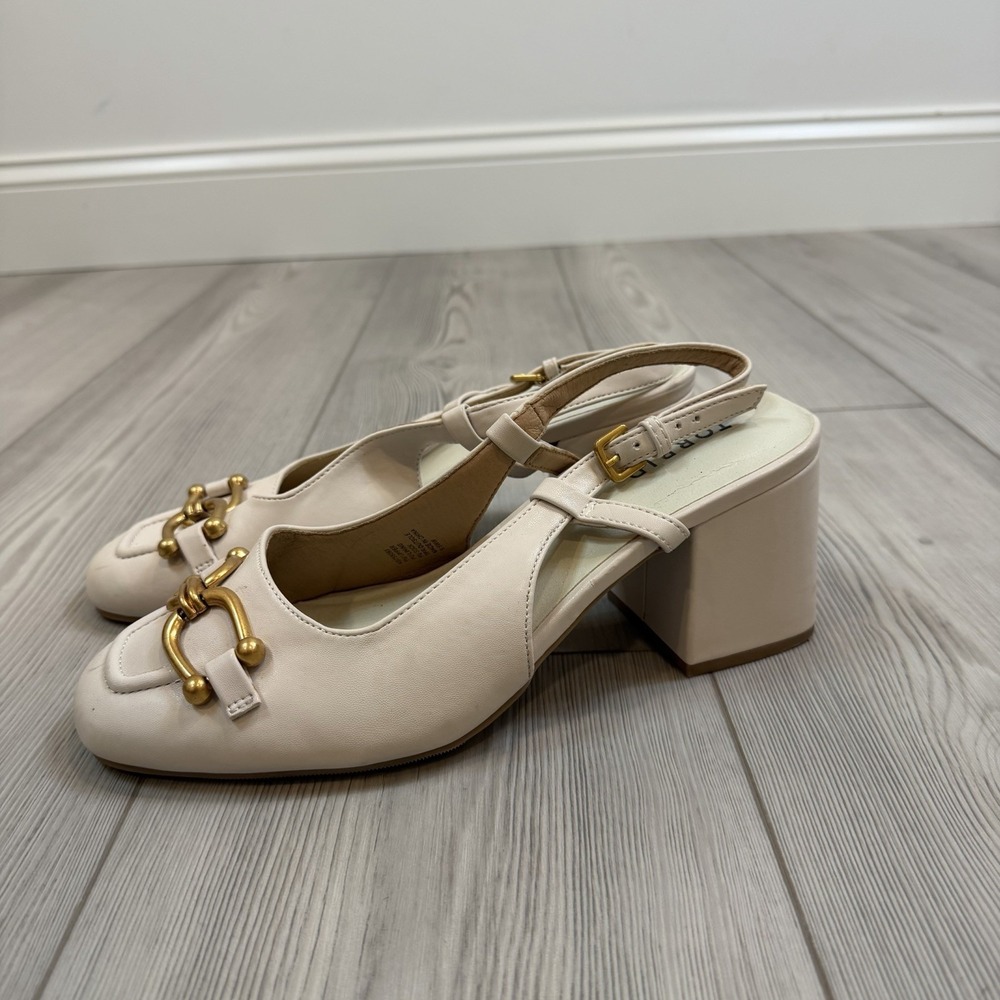 Torrid Cream Block Heel Slingbacks